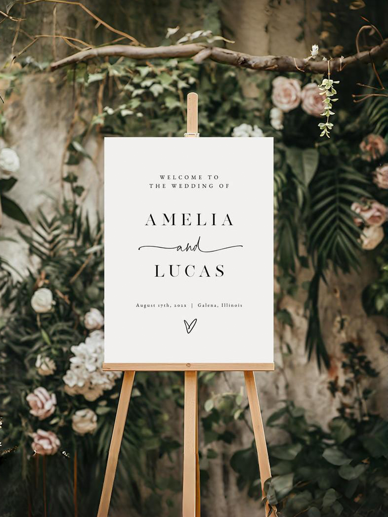 Wedding Welcome Sign Minimalist PVC Welcome Board